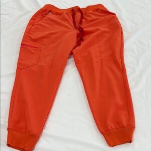 Figs Bright Orange petite Jogger Scrub Pants and Scrub Top